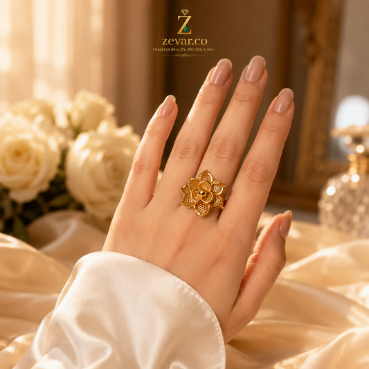 Luxury Floral Filigree Ring | Zevar Co.