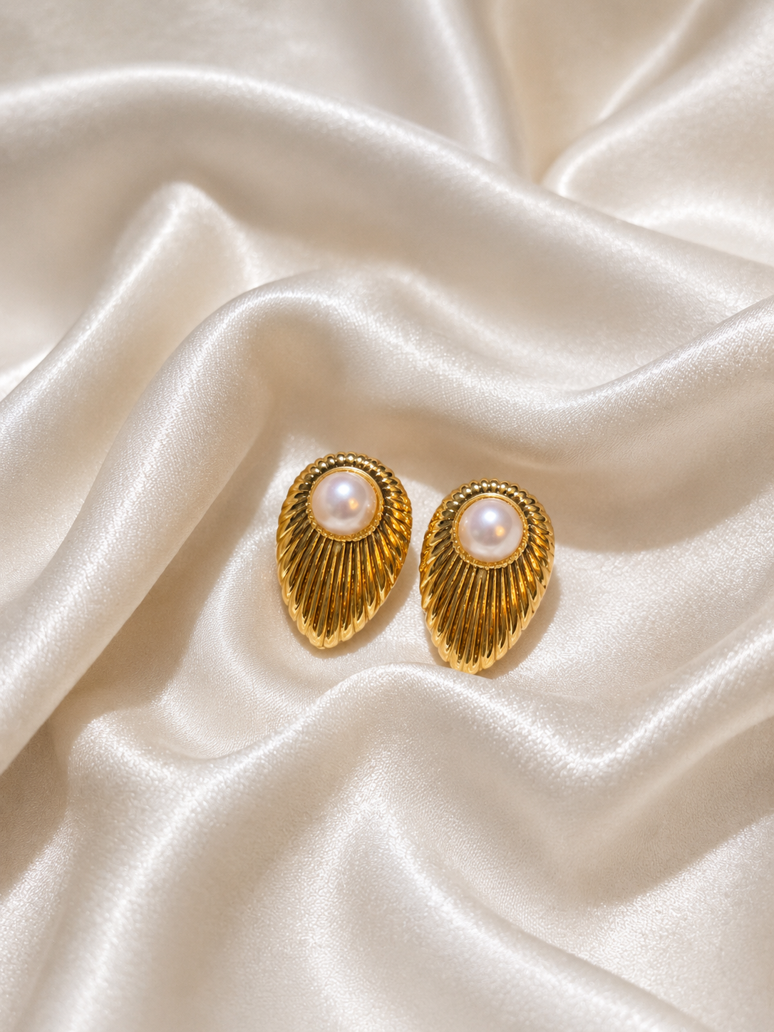 Vintage Pearl Shell Stud Earrings | Zevar Co.
