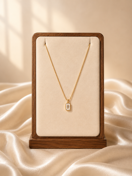 Minimal Geometric Crystal Pendant Necklace