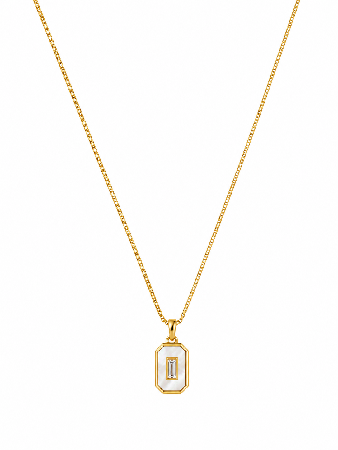 Minimal Geometric Crystal Pendant Necklace