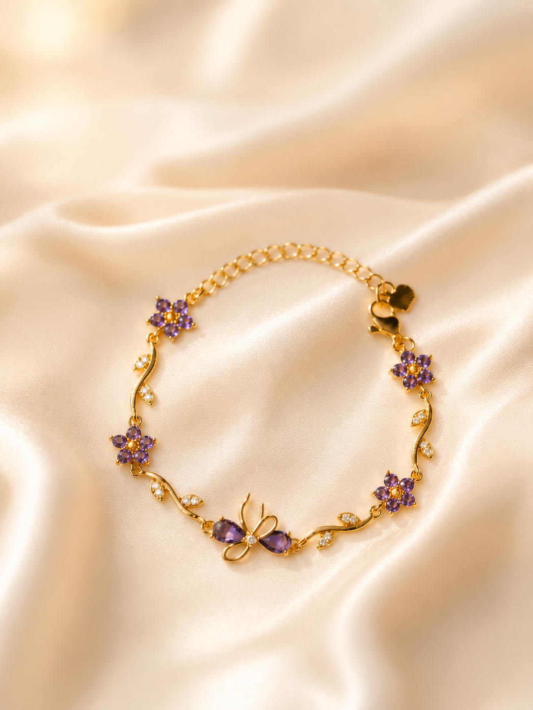 Lavender Tulip Bow Bracelet