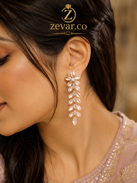 Blush Blossom Drop Earrings - Gold Tone | Zevar Co.