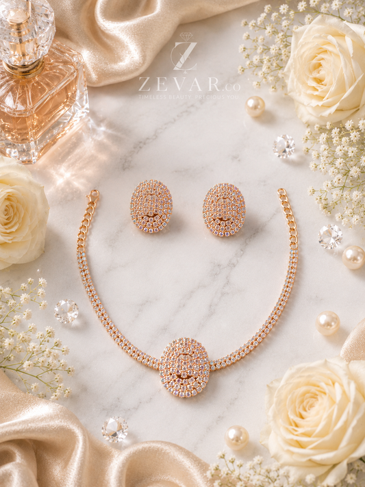 Crystal Oval Tennis Jewelry Set | Zevar Co.