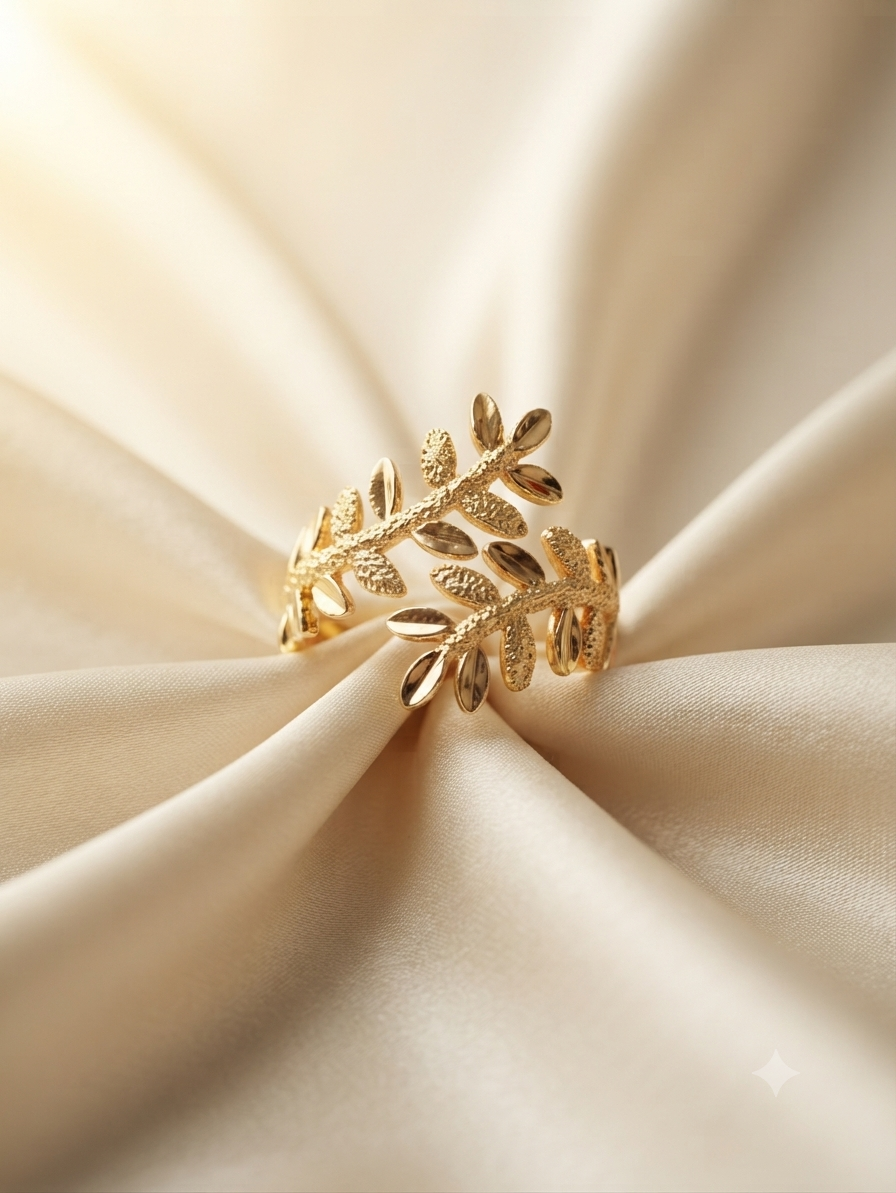 Golden Leaf Vine Ring
