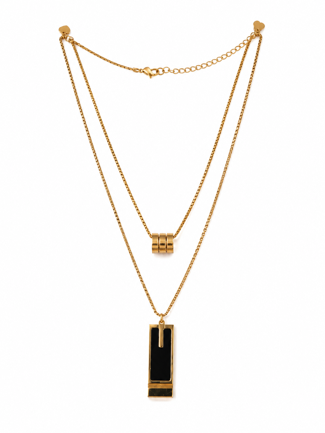 Black Bar Pendant Necklace
