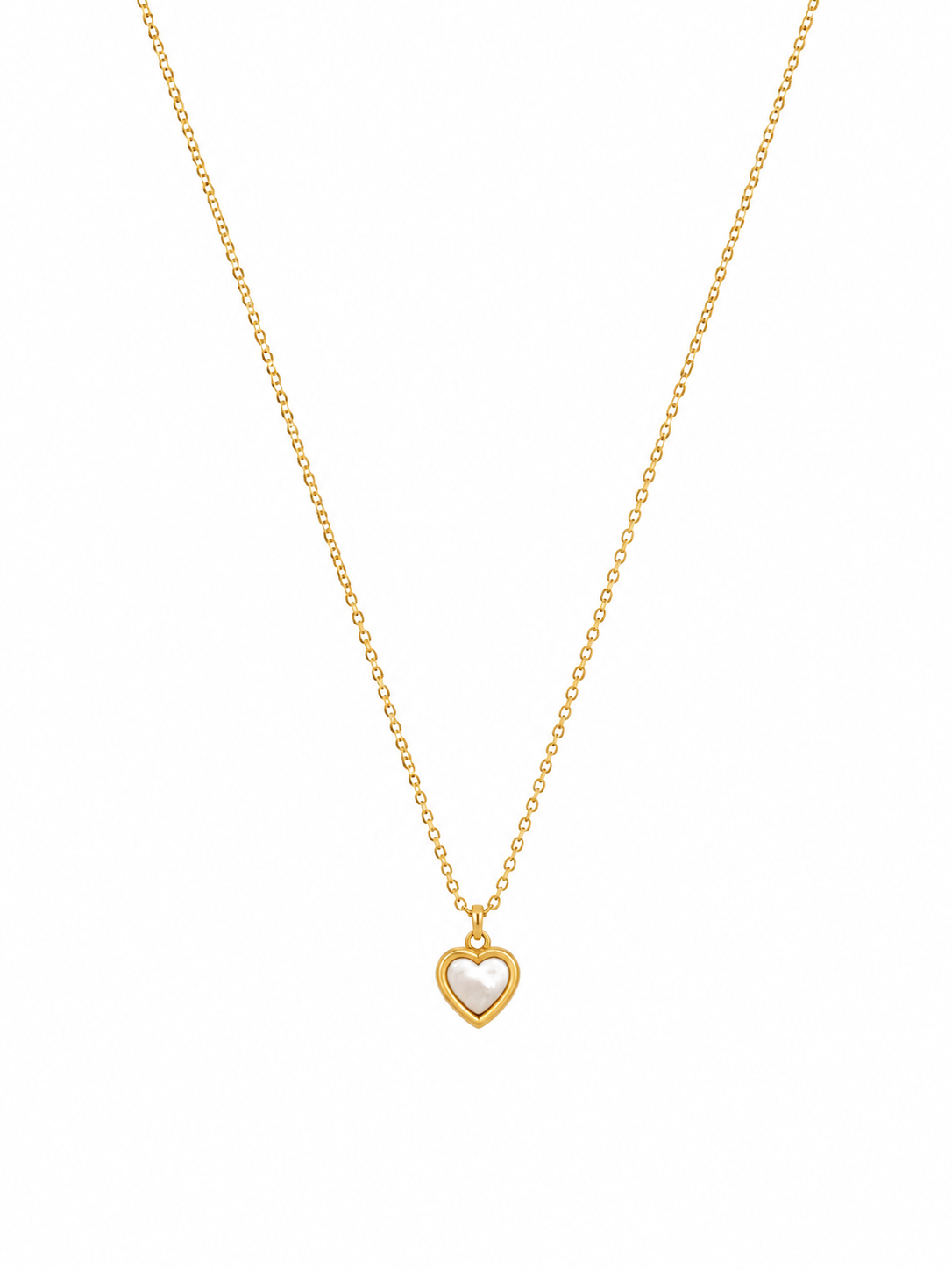 Mother of Pearl Heart Dainty Necklace