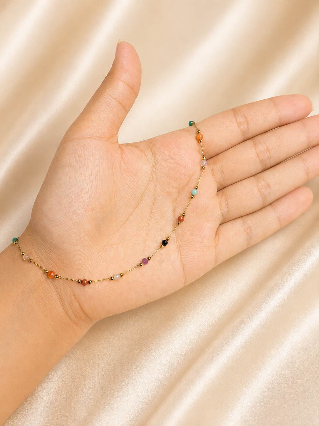 Rainbow Gemstone Permanent Bracelet