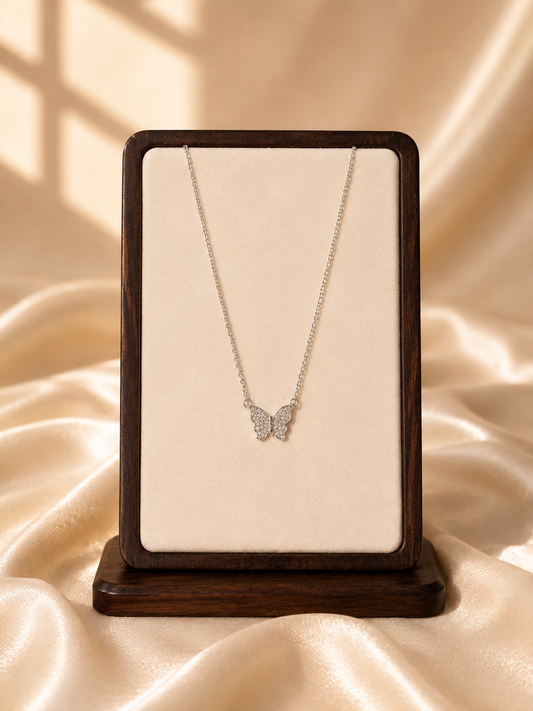 Crystal Butterfly Pendant Necklace