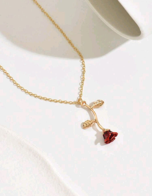 Falling Rose Pendant Necklace🥀