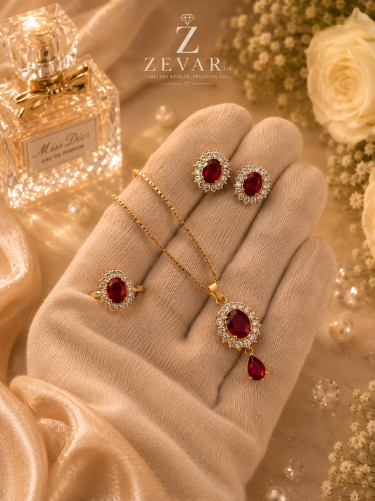 Ruby Elegance Jewelry Set | Zevar Co.
