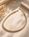 Double Row Crystal Herringbone Necklace | Zevar Co