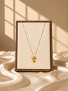 Bow & Heart Gold Pendant Necklace