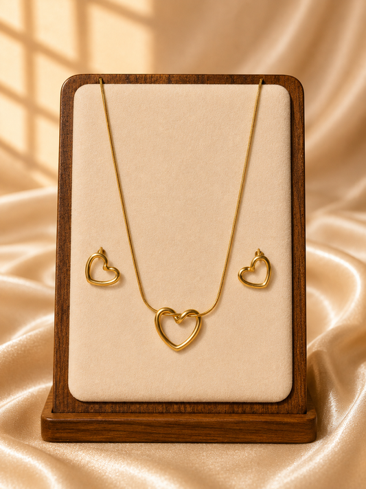 Elegant Heart Pendant Jewelry Set