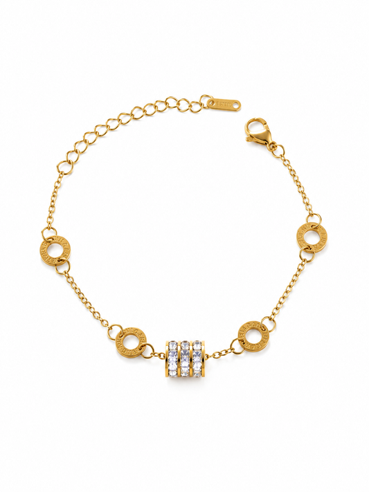 Golden Crystal Roller Bracelet