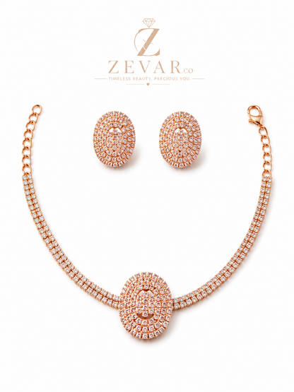 Crystal Oval Tennis Jewelry Set | Zevar Co.