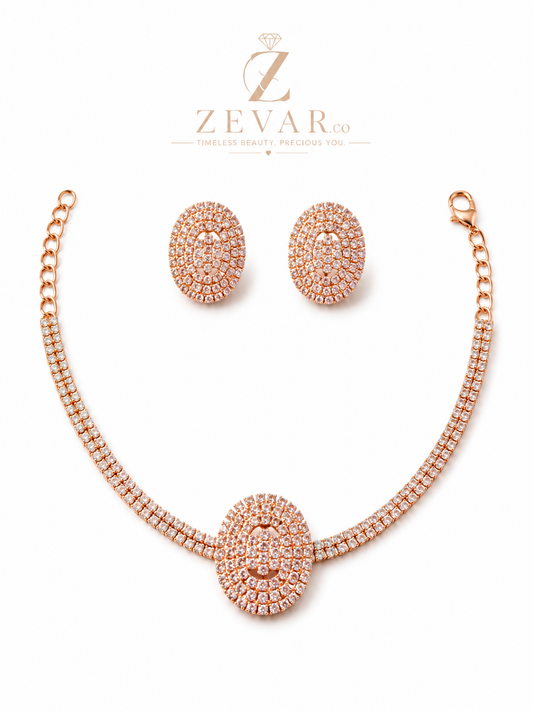 Crystal Oval Tennis Jewelry Set | Zevar Co.