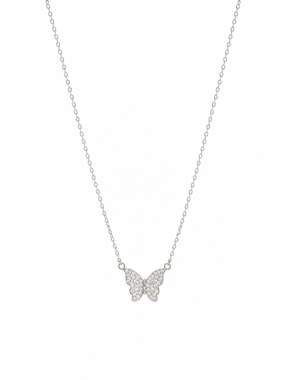 Crystal Butterfly Pendant Necklace