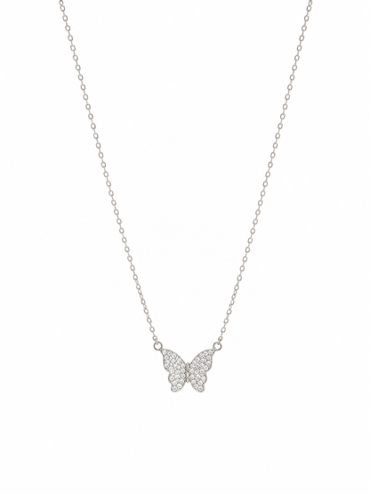 Crystal Butterfly Pendant Necklace