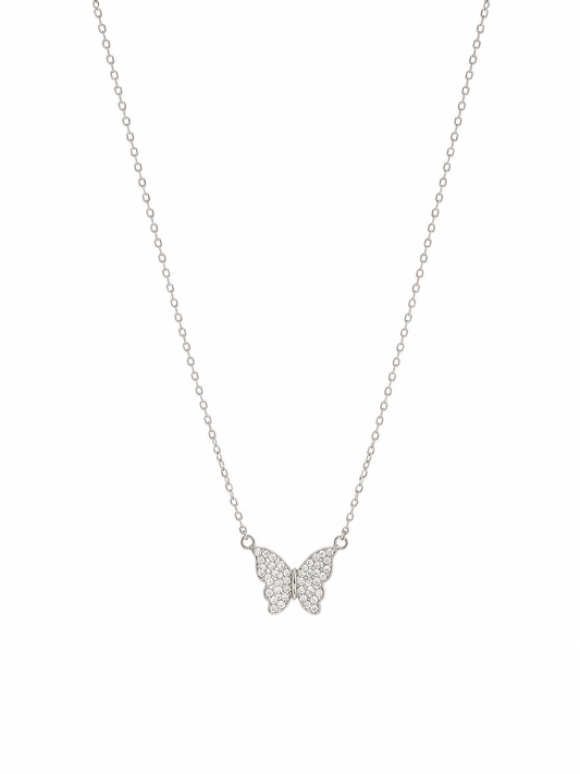 Crystal Butterfly Pendant Necklace