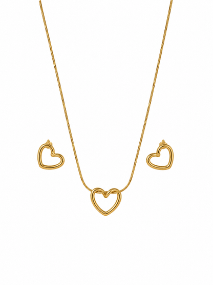 Elegant Heart Pendant Jewelry Set