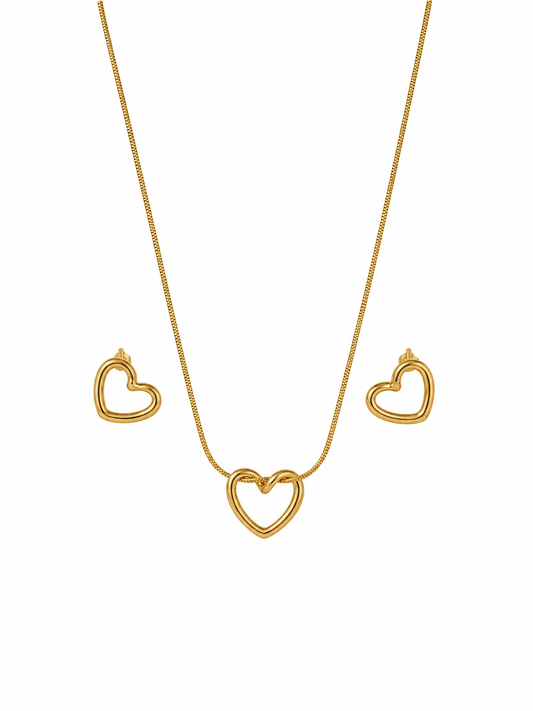 Elegant Heart Pendant Jewelry Set