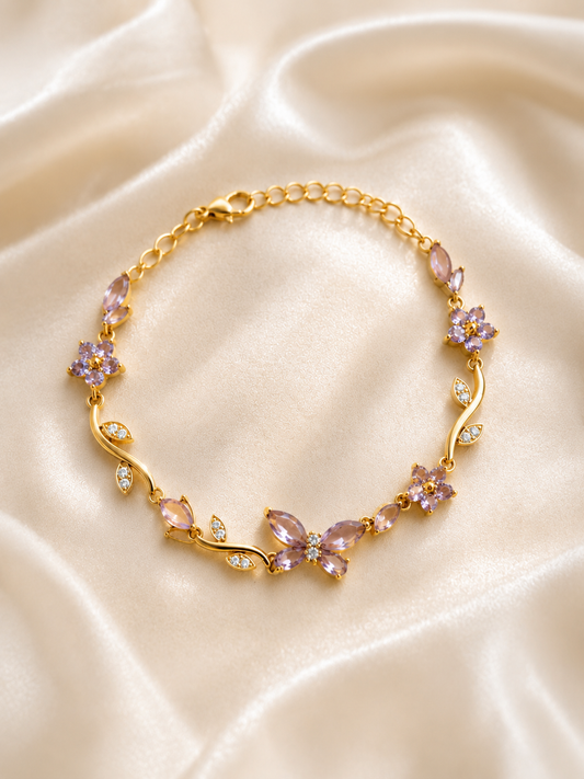 Lavender Butterfly Tulip Bracelet