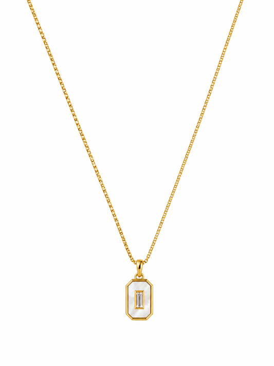 Minimal Geometric Crystal Pendant Necklace