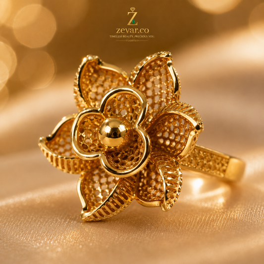 Luxury Floral Filigree Ring | Zevar Co.