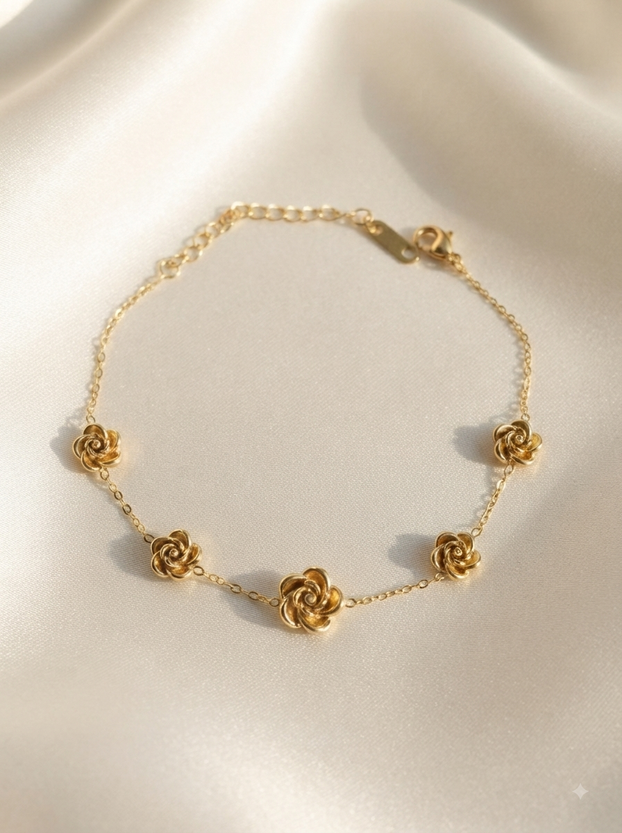 Golden Rose Bloom Bracelet