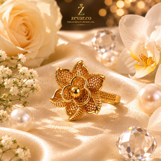 Luxury Floral Filigree Ring | Zevar Co.