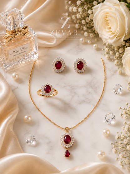 Ruby Elegance Jewelry Set | Zevar Co.