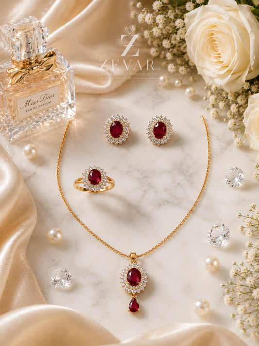 Ruby Elegance Jewelry Set | Zevar Co.