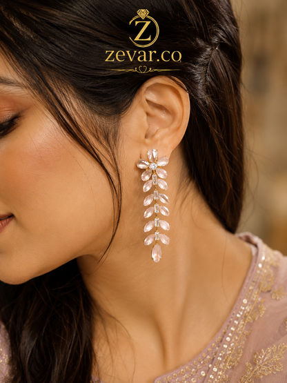 Blush Blossom Drop Earrings - Gold Tone | Zevar Co.