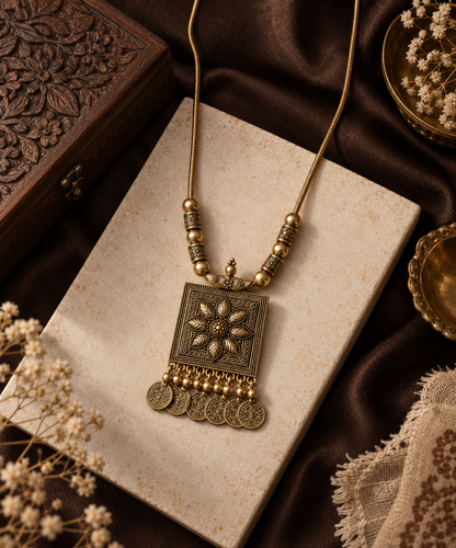 Antique Gold Floral Heritage Necklace