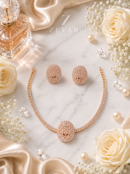 Crystal Oval Tennis Jewelry Set | Zevar Co.