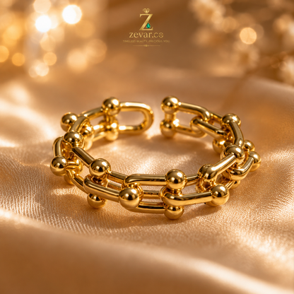 Luxury Gold Chain Link Open Ring | Zevar Co.