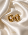 Pearl Orbit Stud Earrings | Stainless Steel | Zevar Co.