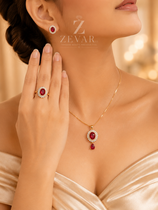 Ruby Elegance Jewelry Set | Zevar Co.