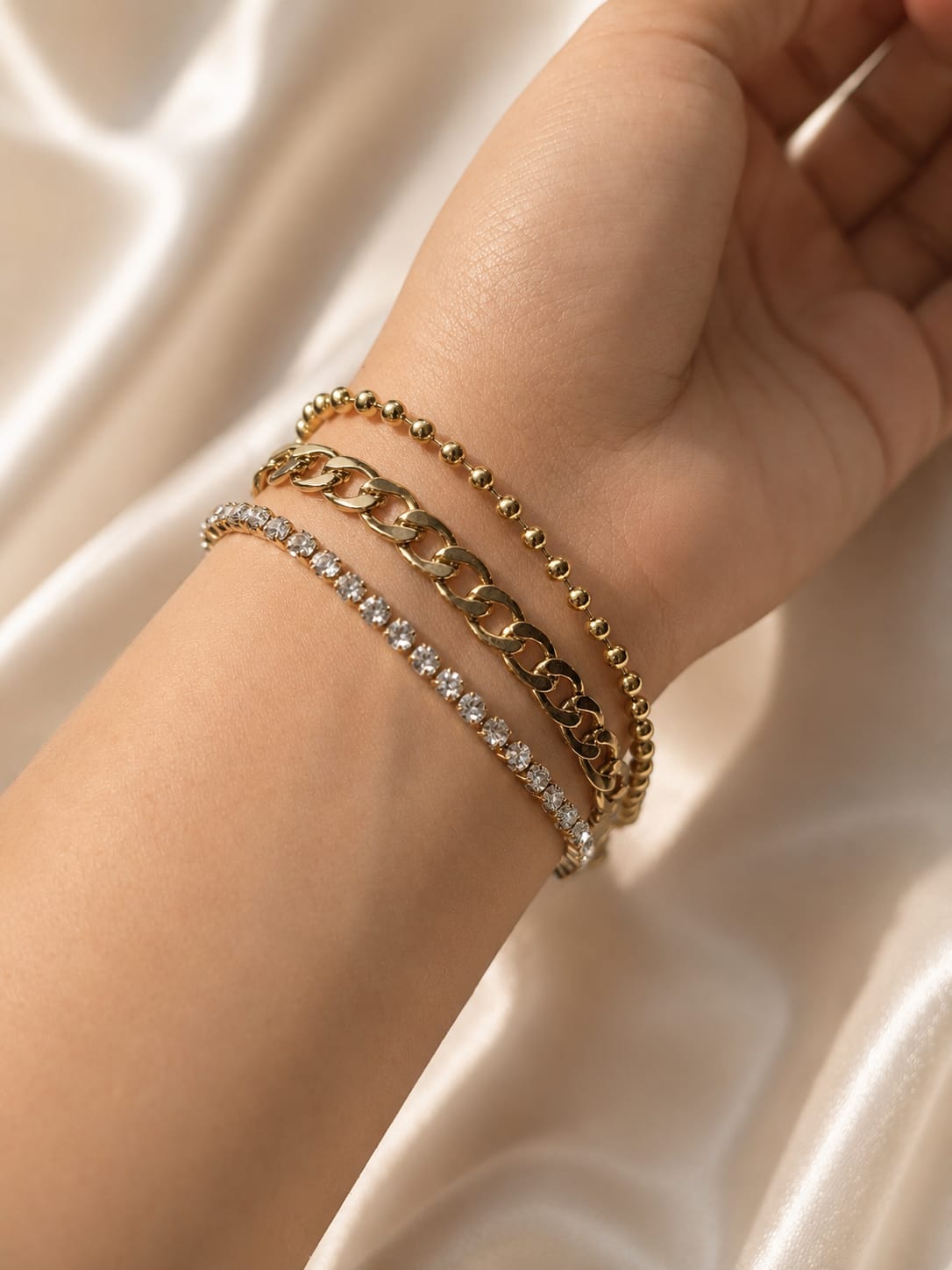 Triple-Layer Crystal Luxe Bracelet