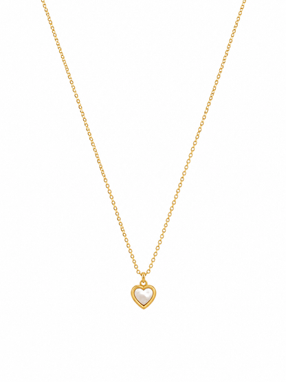 Mother of Pearl Heart Dainty Necklace