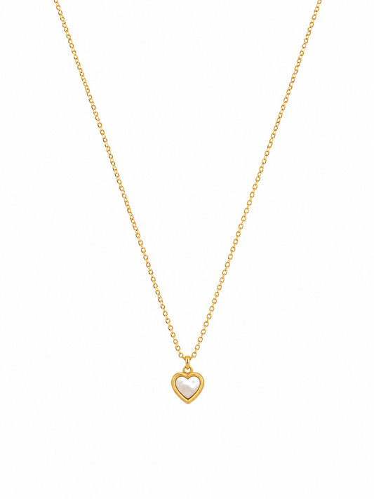 Mother of Pearl Heart Dainty Necklace