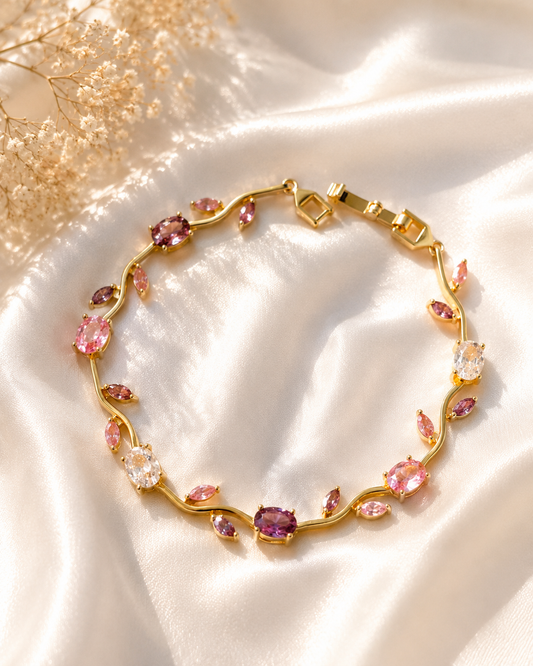 Pink Crystal Vine Bracelet
