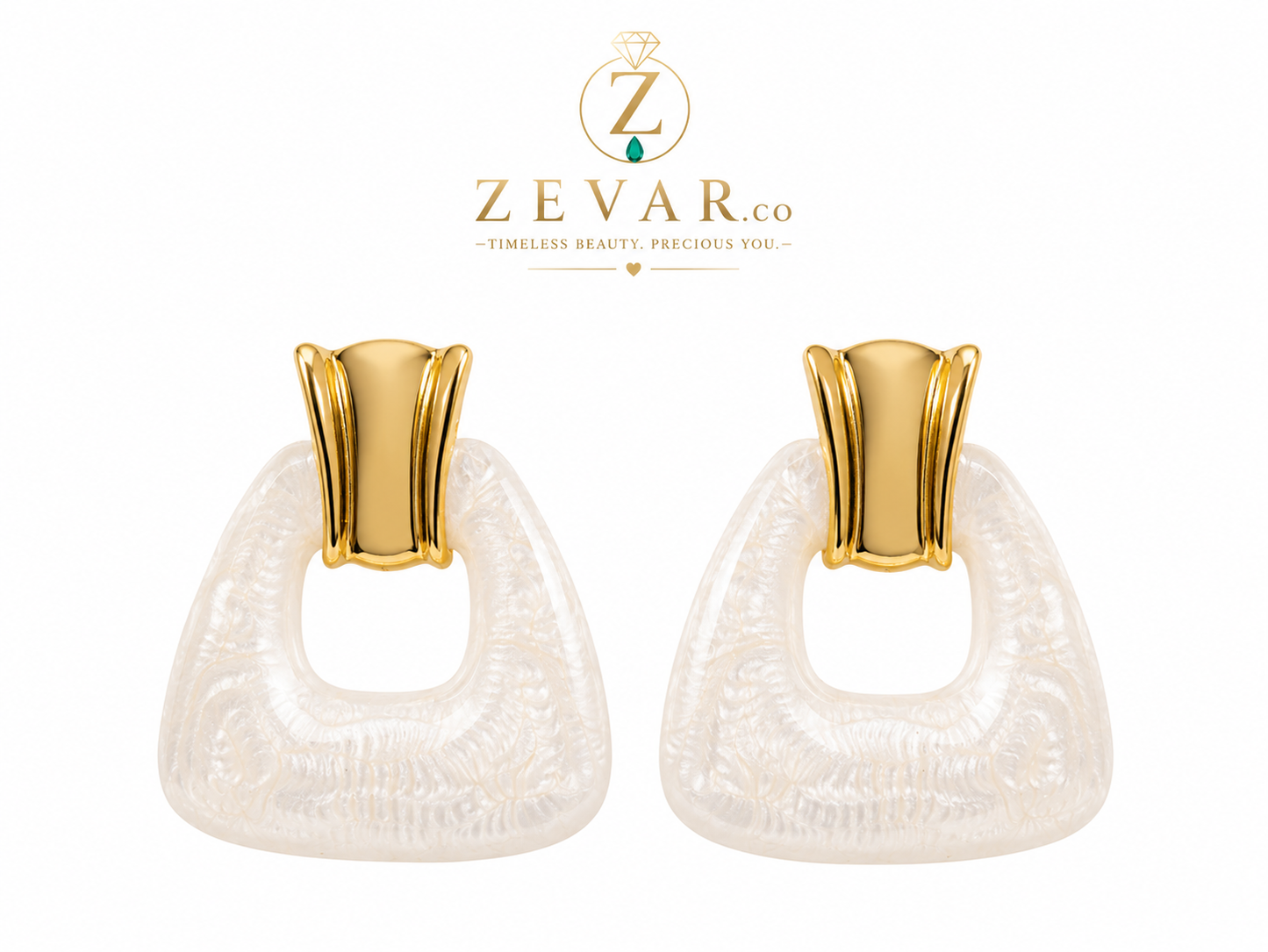 Luna Pearl Statement Earrings - Gold Tone | Zevar Co