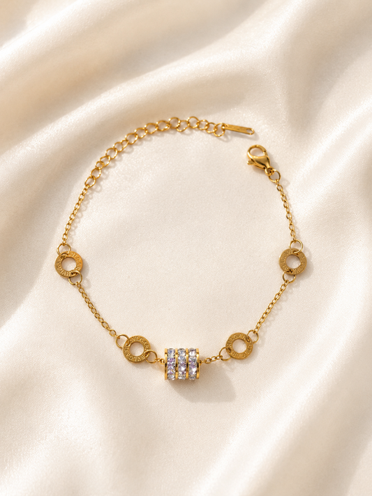 Golden Crystal Roller Bracelet