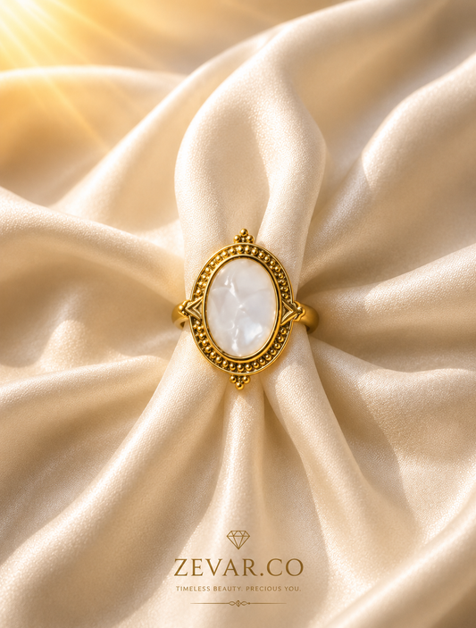 Vintage Pearl Oval Statement Ring