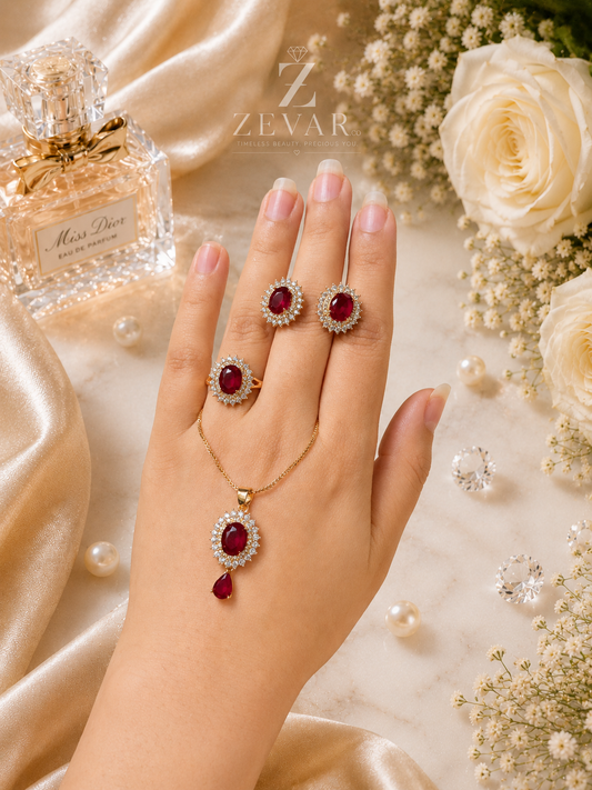 Ruby Elegance Jewelry Set | Zevar Co.