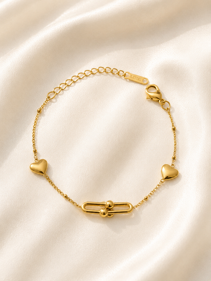 Heart Link Charm Bracelet