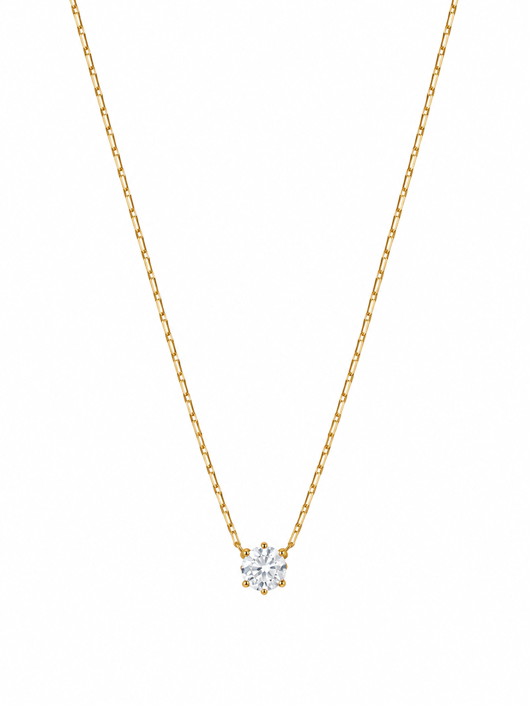 Classic Solitaire Crystal Pendant Necklace