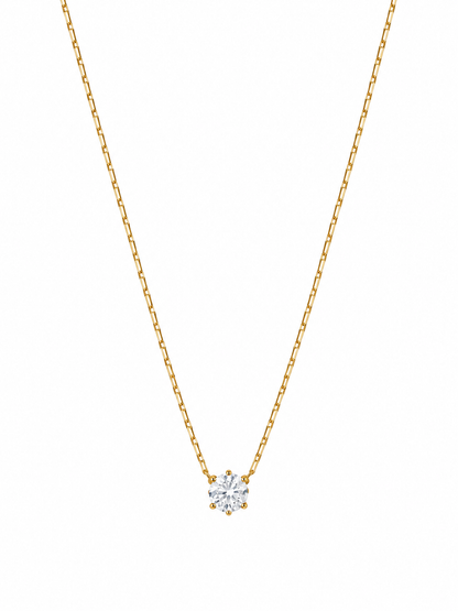 Classic Solitaire Crystal Pendant Necklace