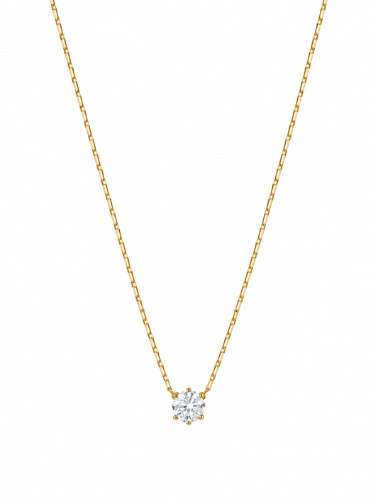 Classic Solitaire Crystal Pendant Necklace